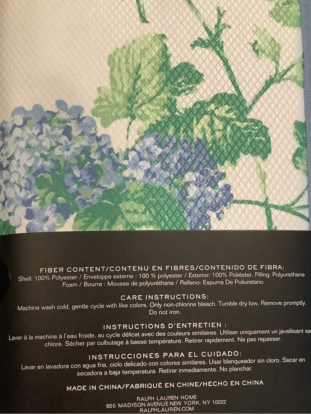Ralph Lauren Hydrangea Reversible Dish Drying Mats Set Of 2 New - Picture 3 of 3